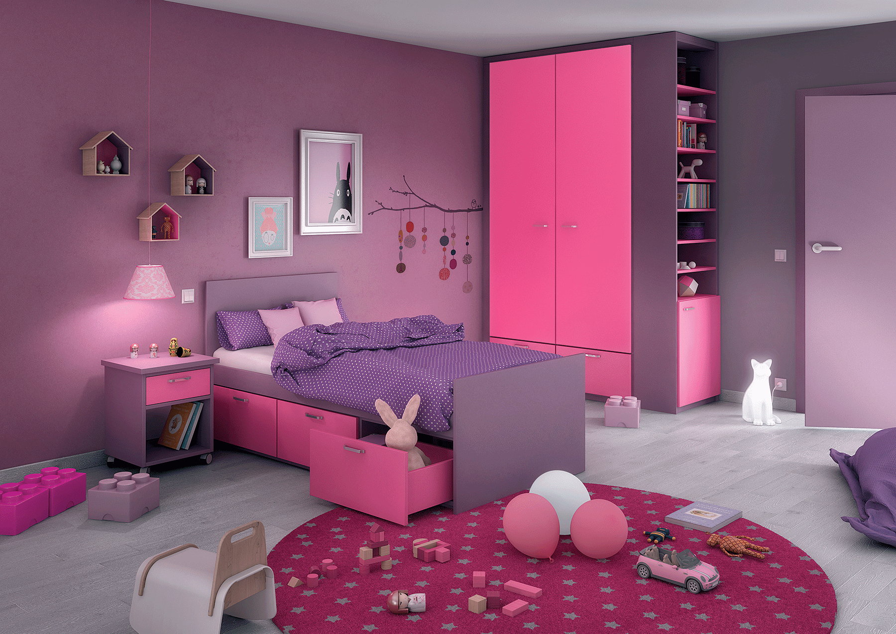 Rangement dans une chambre d'enfant l'aménagement sur mesure