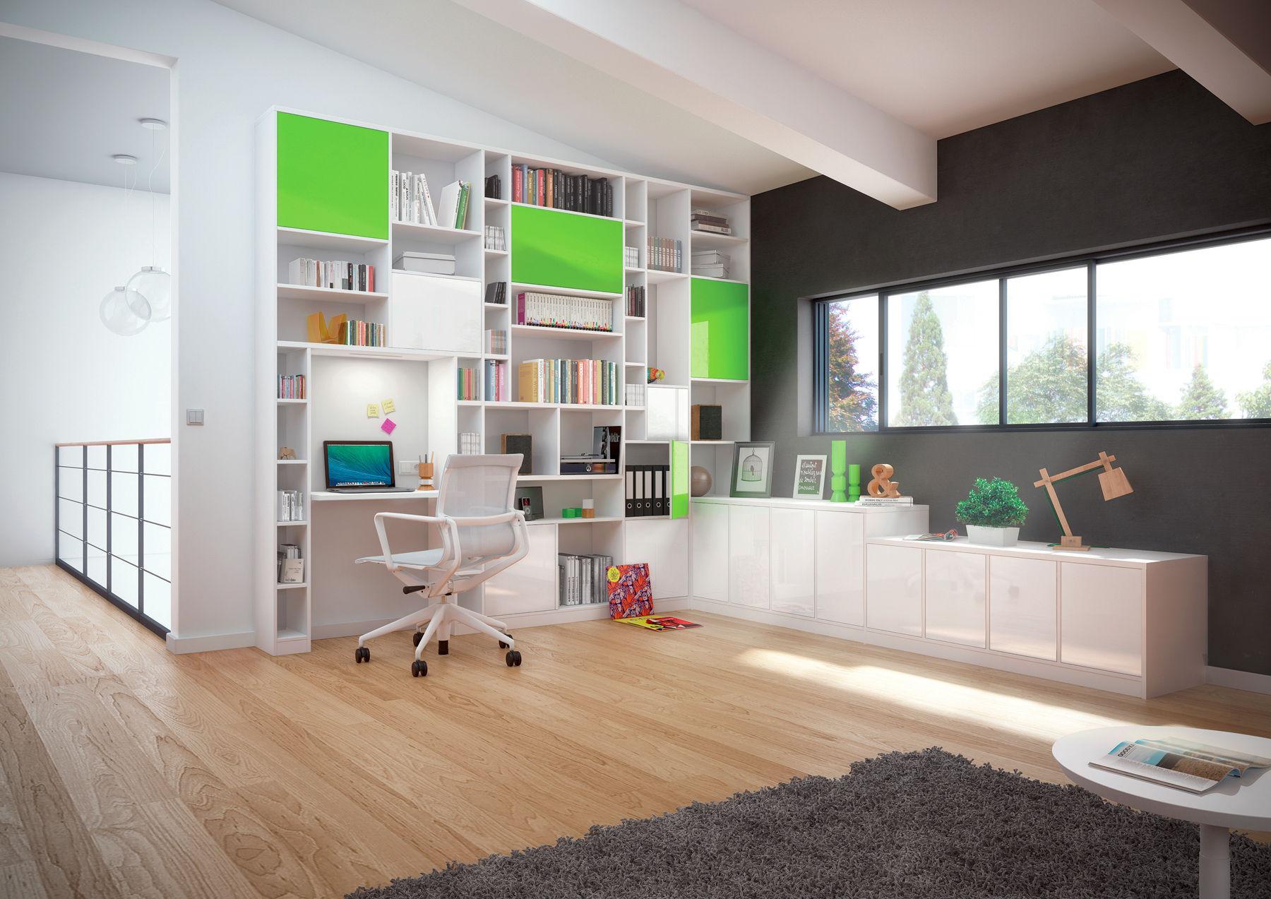 Organisateur De Rangement Bibliothèque Blanc - Compact, 5 Compartiments, Pour Bureau Ou Maison - Furinno Hermite