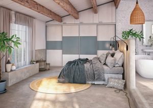 Placards sur mesure soupente dans une chambre parentale
